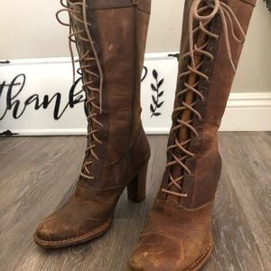 Frye lace up boots